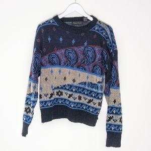 Michael Gerald vintage crazy geometric sweater